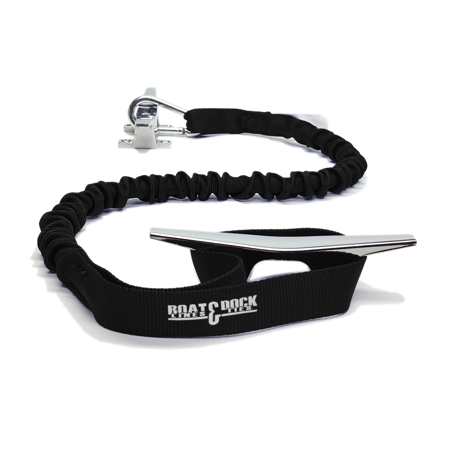 Boat Dock Tie Bungee Cord, Hook and Loop Ends, Made in USA, - Pack of 2
