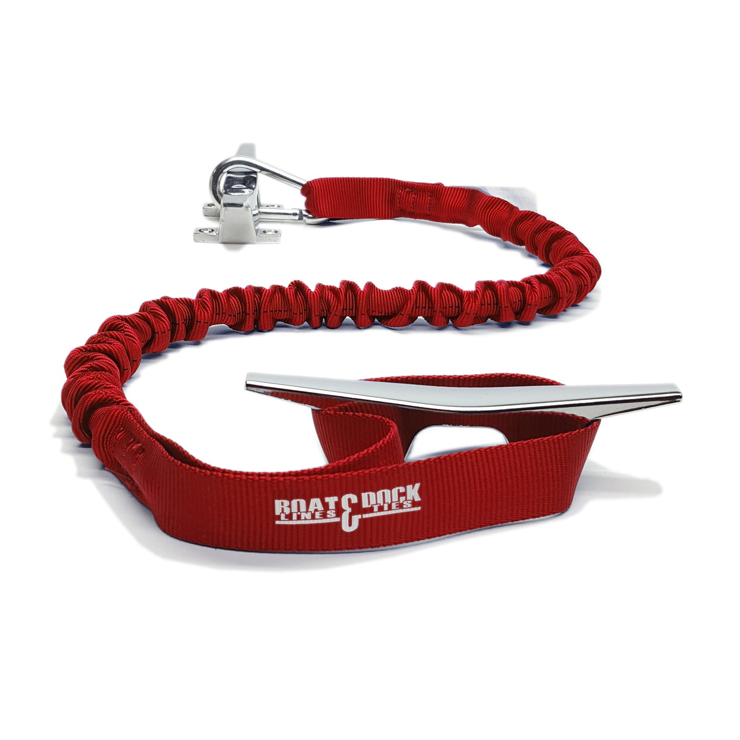 Boat Dock Tie Bungee Cord, Hook and Loop Ends, Made in USA, - Pack of 2