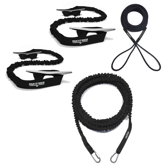 Ultimate Boaters Kit- 2 Loop Dock Ties, Anchor Bungee and Docking Bungee Rope - USA Made