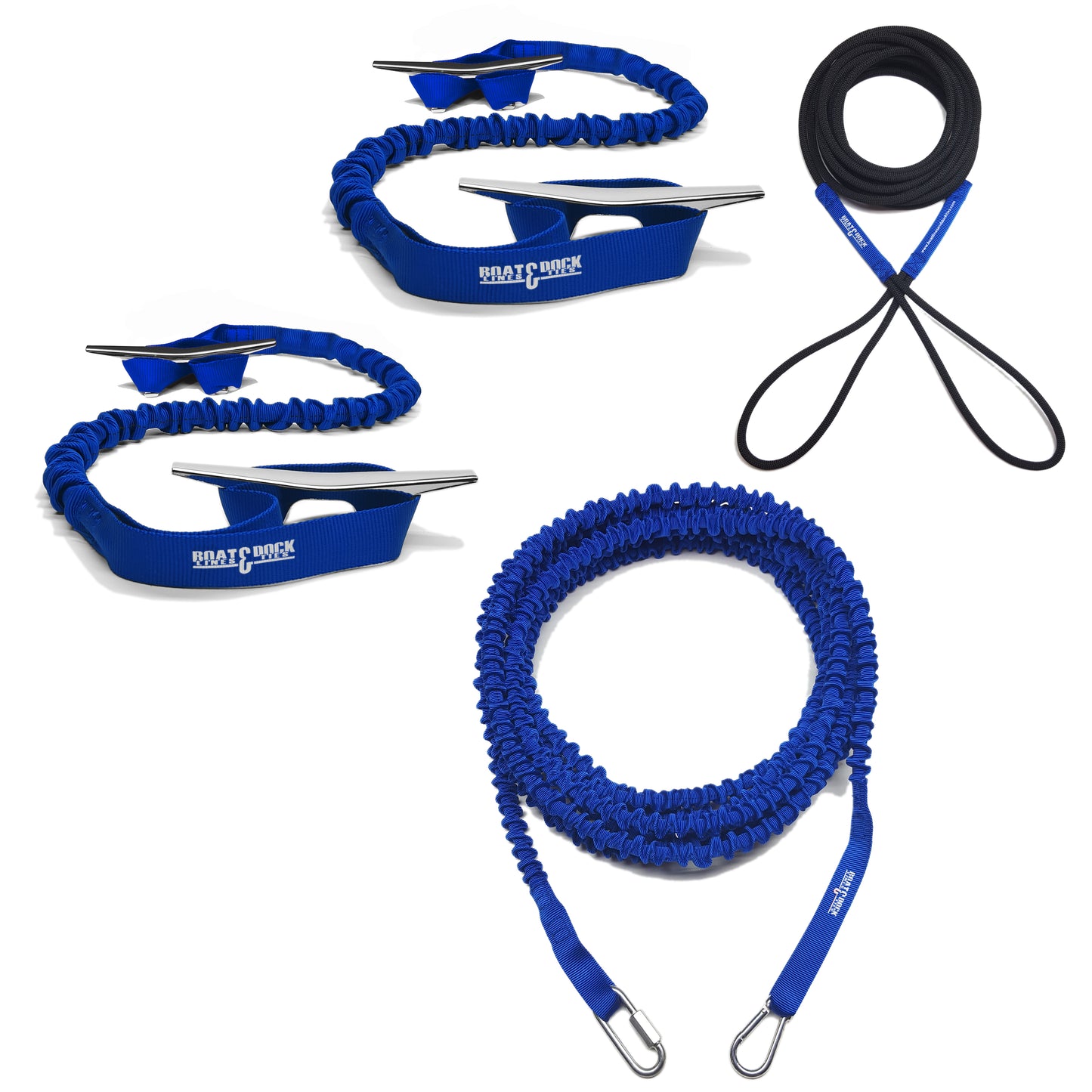 Ultimate Boaters Kit- 2 Loop Dock Ties, Anchor Bungee and Docking Bungee Rope - USA Made
