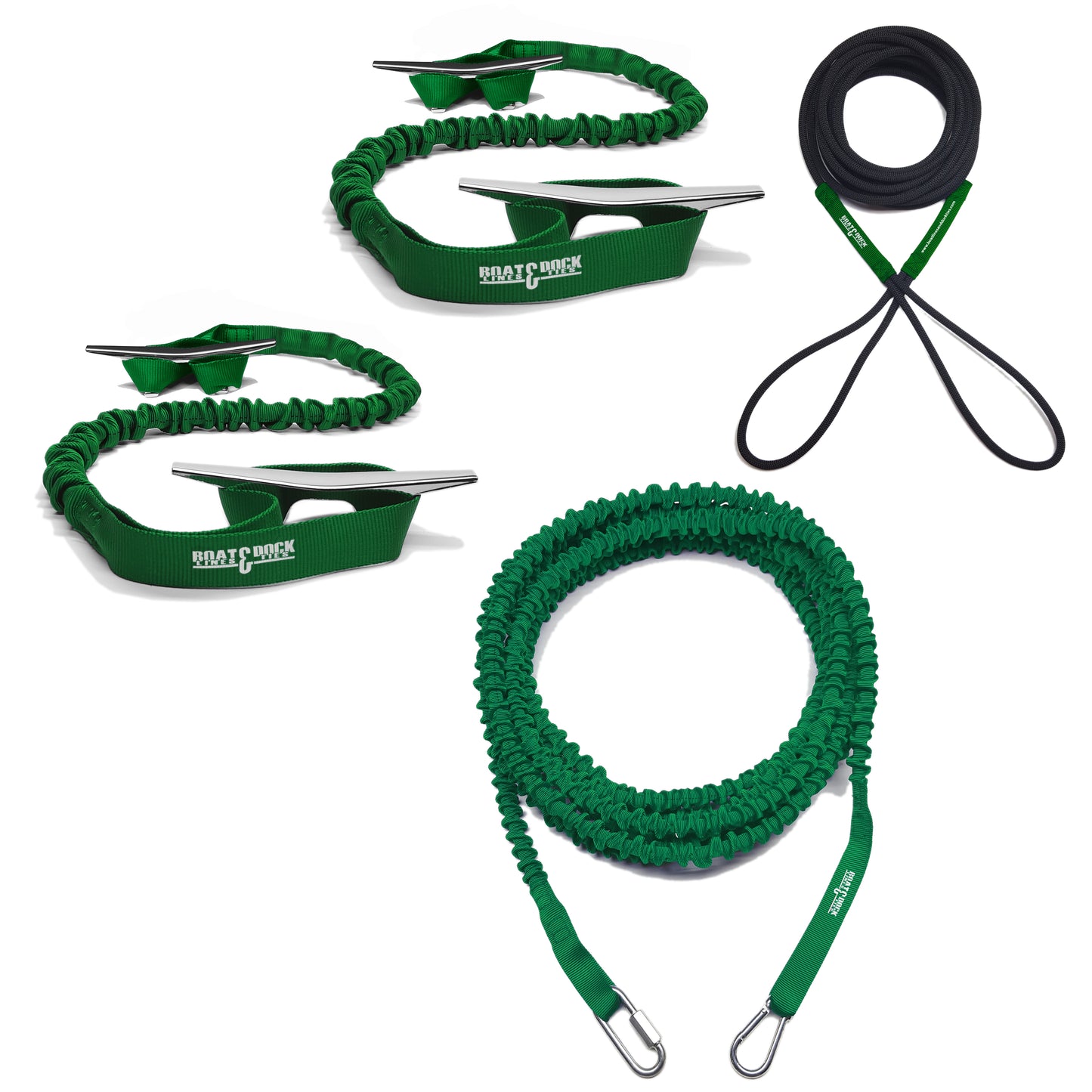 Ultimate Boaters Kit- 2 Loop Dock Ties, Anchor Bungee and Docking Bungee Rope - USA Made