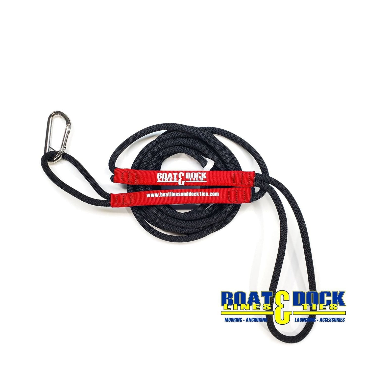 Bungee Boat Rope with Stainless Steel Hook, Heavy Duty Boat Line, Used for Launching / Retrieving Boats BLD - USA Made - Boat Lines & Dock Ties Boat Lines & Dock Ties RED