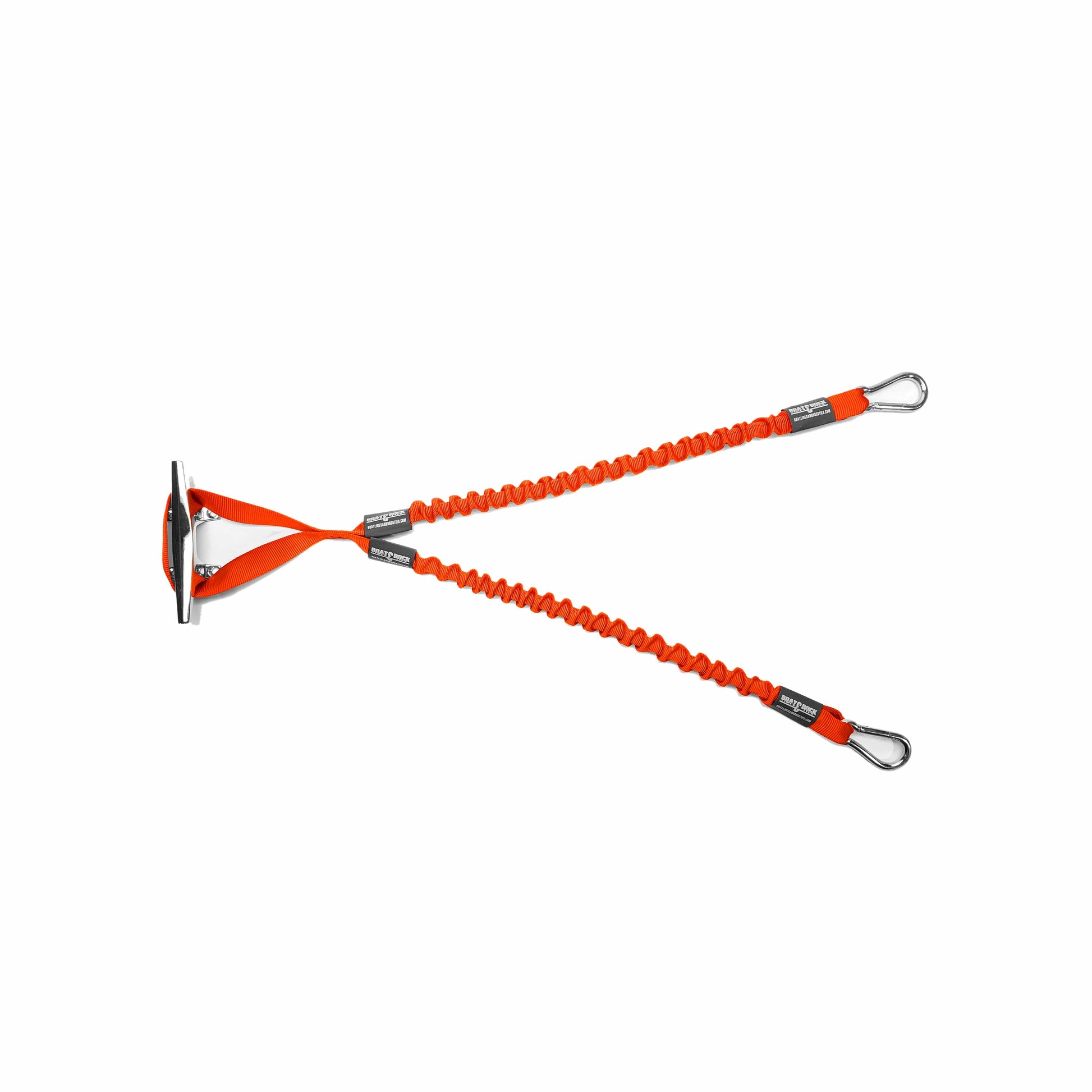 Wake Defender -3 Point Dock Attachment System - 1 Loop End with 2 Hook Ends - Boat Lines & Dock Ties Boat Lines & Dock Ties 24 Inch leg / Orange