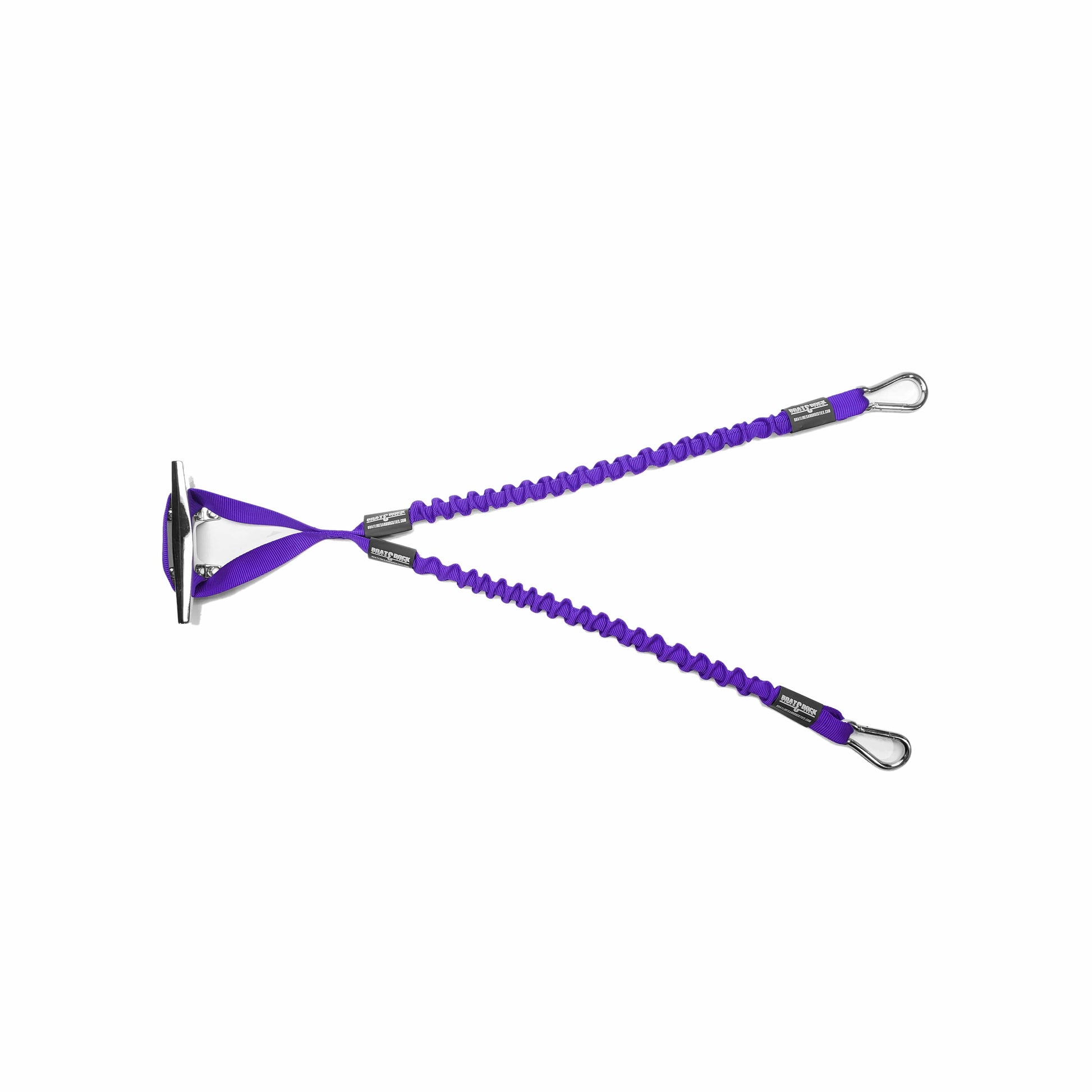Wake Defender -3 Point Dock Attachment System - 1 Loop End with 2 Hook Ends - Boat Lines & Dock Ties Boat Lines & Dock Ties 24 Inch leg / Purple