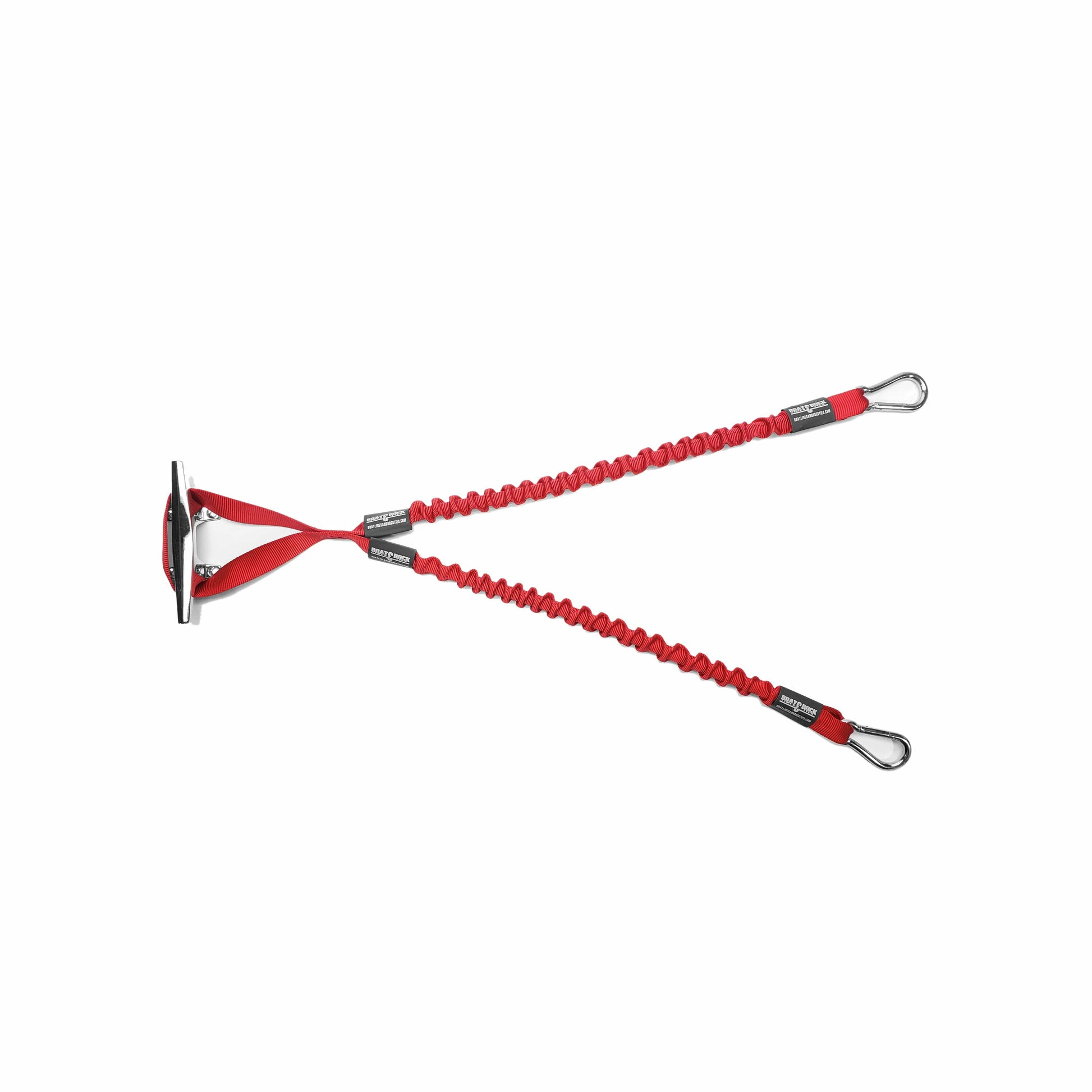 Wake Defender -3 Point Dock Attachment System - 1 Loop End with 2 Hook Ends - Boat Lines & Dock Ties Boat Lines & Dock Ties 24 Inch leg / Red