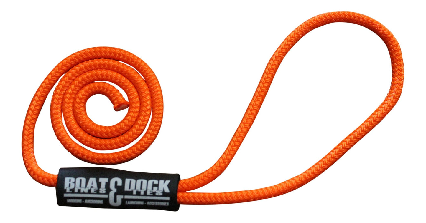 Boat Dock Fender Line - Premium Double Braided Nylon Rope, Made in USA- 2 pack - Boat Lines & Dock Ties Boat Lines & Dock Ties 4 Feet / Orange