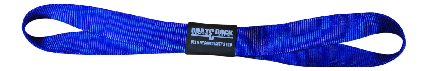 Figure 8 Webbing Strap - 14" end to end - Made in USA - Boat Lines & Dock Ties Boat Lines & Dock Ties Blue