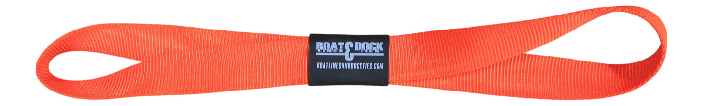 Figure 8 Webbing Strap - 14" end to end - Made in USA - Boat Lines & Dock Ties Boat Lines & Dock Ties Orange