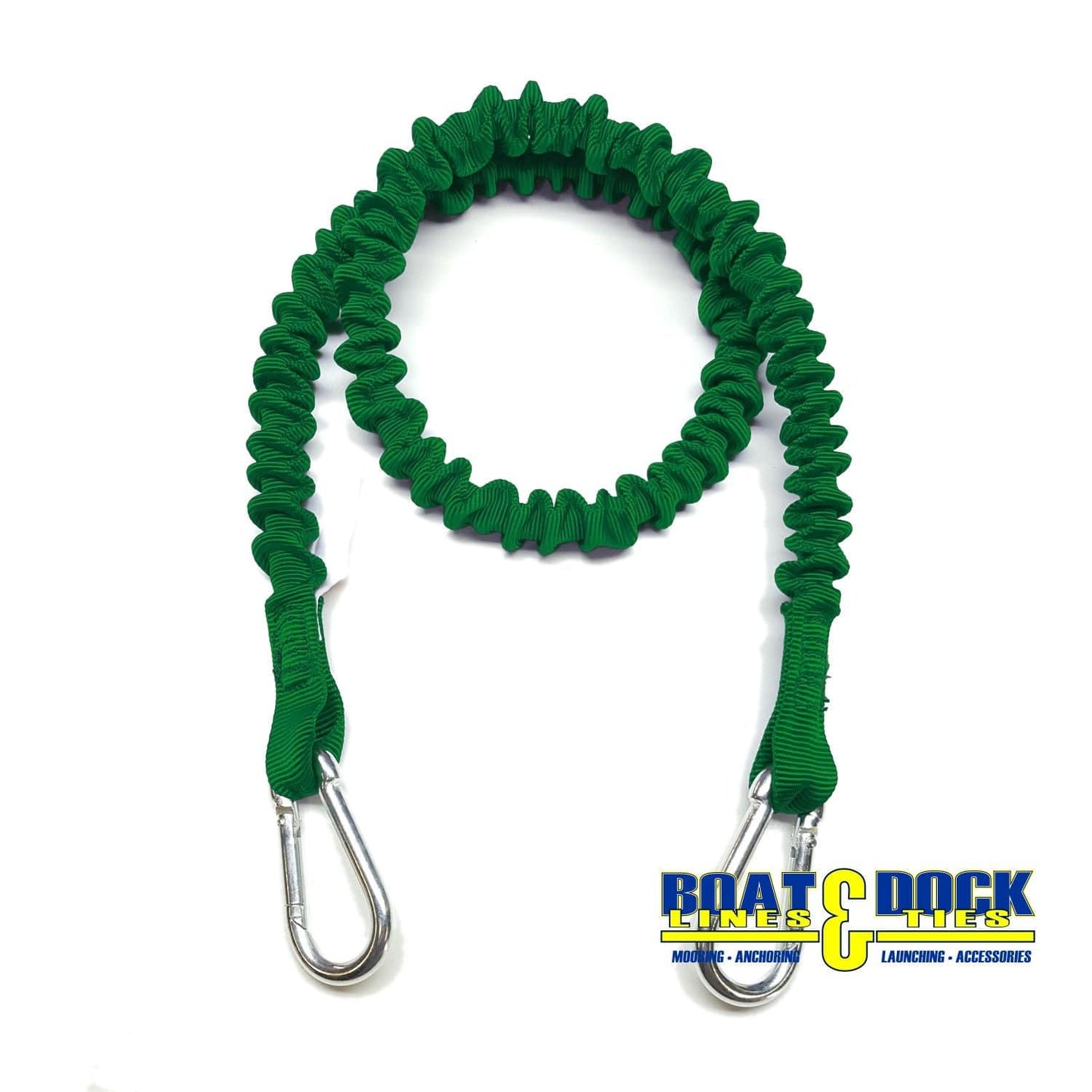 Boat Dock Tie Bungee Cords, 2 Hooked Ends, UV Protected Bungee Cords - Set of 2 - Made in USA - Boat Lines & Dock Ties Boat Lines & Dock Ties 48" / Green