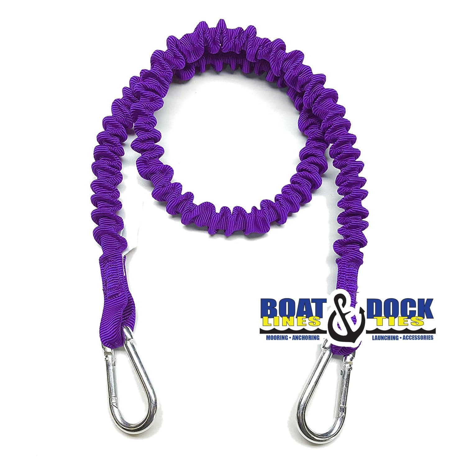 Boat Dock Tie Bungee Cords, 2 Hooked Ends, UV Protected Bungee Cords - Set of 2 - Made in USA - Boat Lines & Dock Ties Boat Lines & Dock Ties 48" / Purple