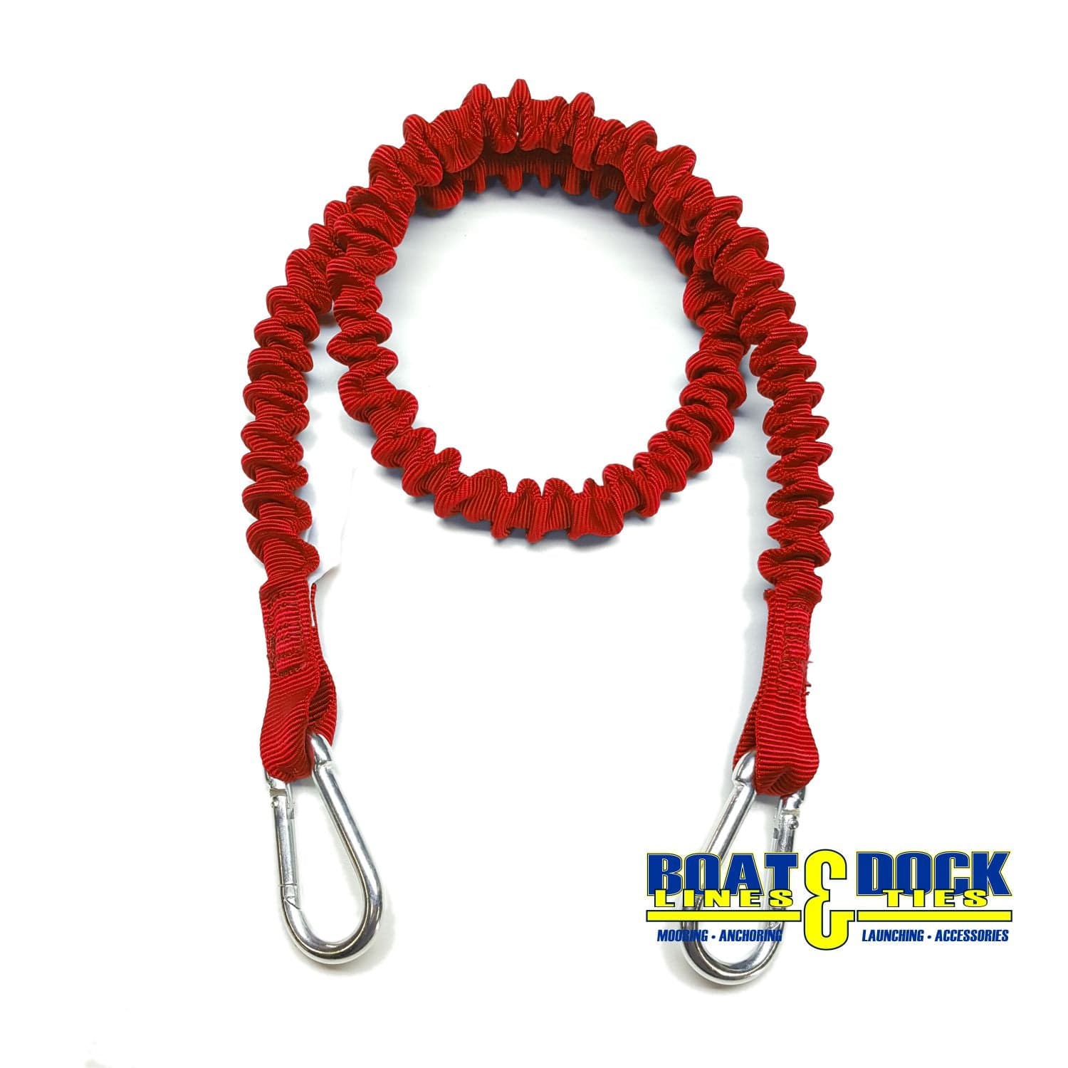 Boat Dock Tie Bungee Cords, 2 Hooked Ends, UV Protected Bungee Cords - Set of 2 - Made in USA - Boat Lines & Dock Ties Boat Lines & Dock Ties 48" / Red