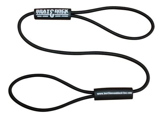 Basic Bungee Boat Dock Ties with Floats - 2 pair pack - Boat Lines & Dock Ties Boat Lines & Dock Ties 36 Inch / Black