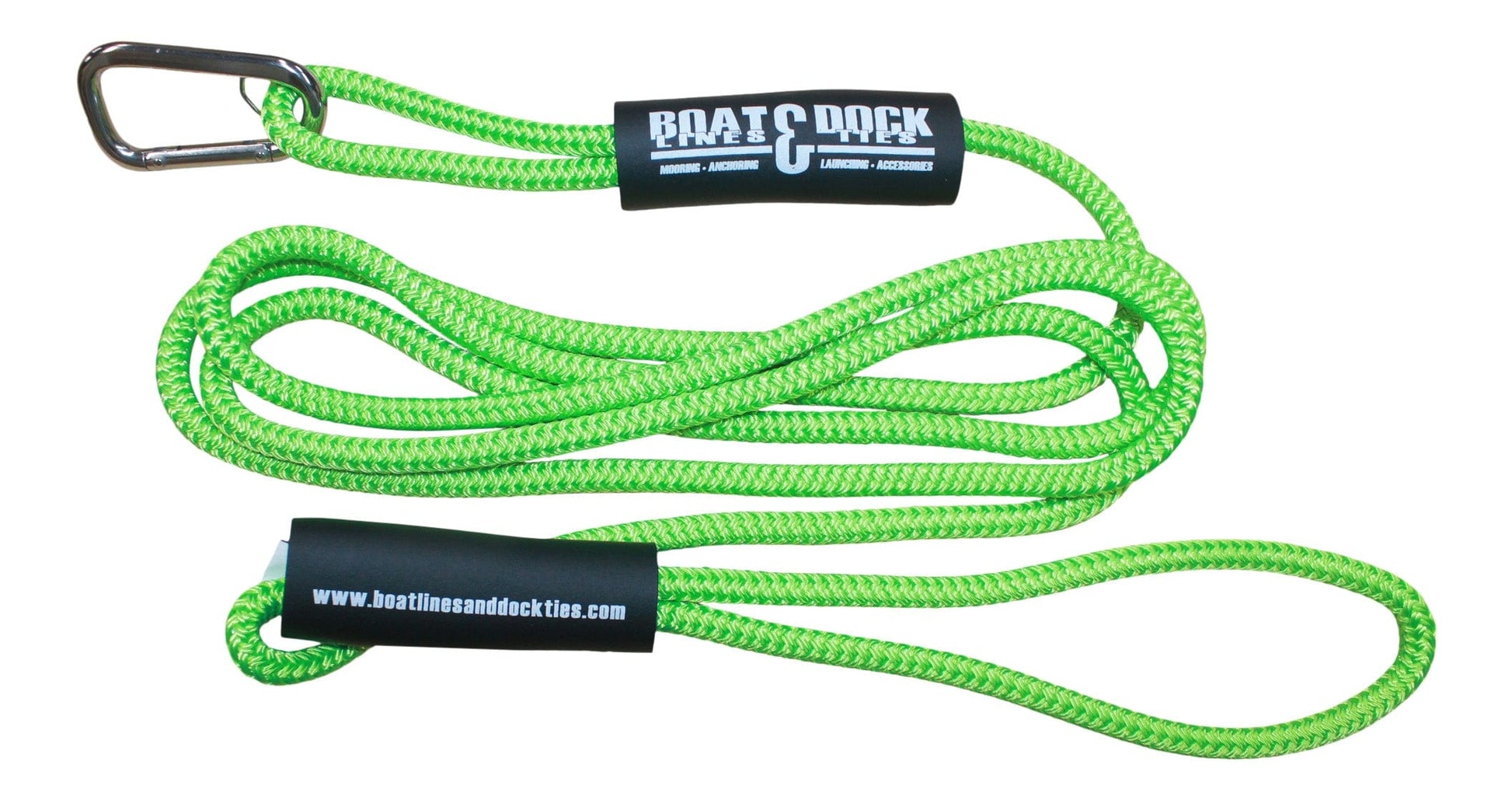 Boat Throw Rope- "The Ninja" Hook and Loop -Double Braided Nylon Rope, Stitched Loops and Floats - Boat Lines & Dock Ties Boat Lines & Dock Ties 10' / Lime
