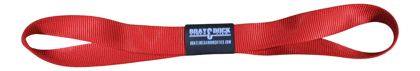 Figure 8 Webbing Strap - 14" end to end - Made in USA - Boat Lines & Dock Ties Boat Lines & Dock Ties Red