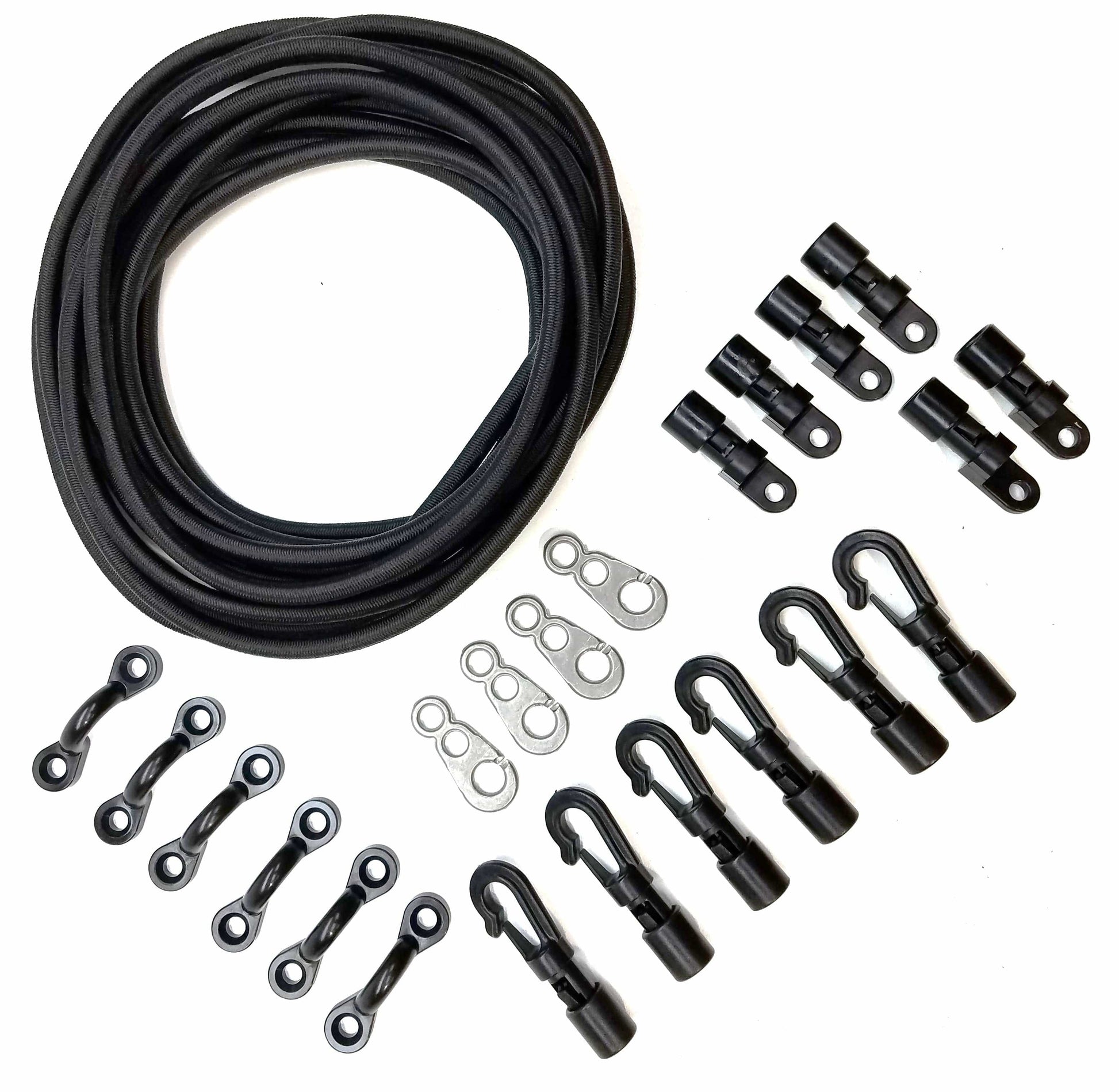 Kayak or SUP Bungee Cord, Pad Eye, Hooks, Terminal Ends and Brummel Hook  Deck Kit. Create easy tie down solutions on you Kayak, SUP and other  personal